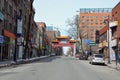 Downtown Montreal Saint Laurent street almost empty