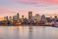 Downtown Montreal skyline at sunset Royalty Free Stock Photo