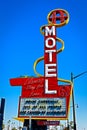 Downtown Motel historical sign in Fremont Street Entertainment District