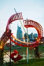 Downtown Nashville cityscape in the evening Royalty Free Stock Photo