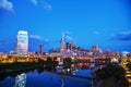 Downtown Nashville cityscape at night Royalty Free Stock Photo