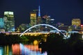 Downtown Nashville cityscape at night Royalty Free Stock Photo