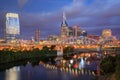 Downtown Nashville Tennessee Skyline Blue Hour Royalty Free Stock Photo