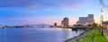 Downtown New Orleans, Louisiana and the Missisippi River Royalty Free Stock Photo