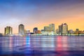 Downtown New Orleans, Louisiana and the Mississippi River Royalty Free Stock Photo