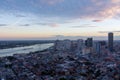 Downtown New Orleans, Louisiana at sunset Royalty Free Stock Photo