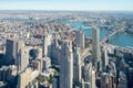 Downtown New York aerial view with Brooklyn and Manhattan Bridg