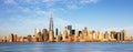 Downtown New York skyline panorama from Liberty State park, USA Royalty Free Stock Photo