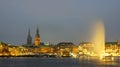 Downtown panorama of Hamburg