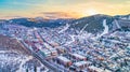Downtown Park City, Utah, USA Drone Skyline Aerial Royalty Free Stock Photo