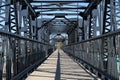 Downtown Laramie pedestrian footbridge Royalty Free Stock Photo