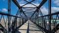 Downtown Laramie pedestrian footbridge Royalty Free Stock Photo