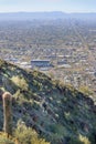 Downtown of Phoenix as seen from steep slopes of North Mountain Royalty Free Stock Photo