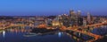 Downtown of Pittsburgh at Night Royalty Free Stock Photo