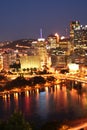 Downtown pittsburgh-buildings with river