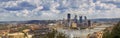 Downtown Pittsburgh View from The West End Overlook, Pittsburgh, USA Royalty Free Stock Photo