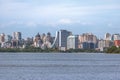 Downtown Porto Alegre Skyline with Administrative Building and Cathedral at Guaiba River - Porto Alegre, Rio Grande do Sul, Brazil