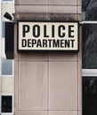 Downtown Precinct Police Department Sign Law Enforcement Building Royalty Free Stock Photo