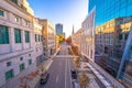 View of Downtown Raleigh at North Salisbury Street in fall season at sunset time North Carolina USA. Royalty Free Stock Photo