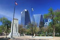 Downtown Regina with Modern Buildings behind Victoria Park, Saskatchewan, Canada