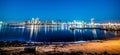 Downtown San Diego seen from Coronado island at night Royalty Free Stock Photo