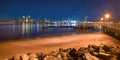 Downtown San Diego seen from Coronado island at night Royalty Free Stock Photo