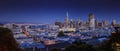 Downtown San Francisco cityscape during early night