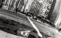 Downtown san francisco street road puddle Royalty Free Stock Photo