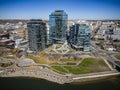 Downtown Saskatoon in Summer Aerial View