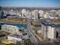 Downtown Saskatoon in Summer Aerial View