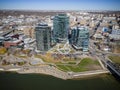 Downtown Saskatoon in Summer Aerial View Royalty Free Stock Photo