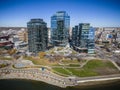 Downtown Saskatoon in Summer Aerial View