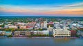 Downtown Savannah Georgia Skyline Aerial Royalty Free Stock Photo