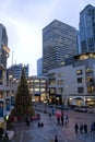 Downtown Seattle with holiday decorations