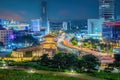 Downtown Seoul city skyline at Dongdaemun Gate, cityscape of South Korea Royalty Free Stock Photo