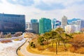 Downtown Seoul from Namsan park Royalty Free Stock Photo