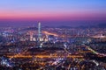 Downtown Seoul skyline and skyscraper after sunset, The best vie Royalty Free Stock Photo