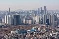 Downtown Seoul South Korea cityscape aerial view from Namsan tower Royalty Free Stock Photo