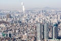 Downtown Seoul South Korea cityscape aerial view from Namsan tower