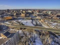 Downtown Sioux Falls Skyline in South Dakota During Winter