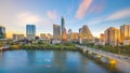 Downtown Skyline of Austin, Texas in USA from top view Royalty Free Stock Photo