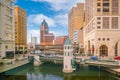 Downtown skyline with Buildings in Milwaukee USA Royalty Free Stock Photo