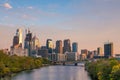 Downtown Skyline of Philadelphia, Pennsylvania at sunset Royalty Free Stock Photo