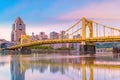 Downtown skyline of Pittsburgh, Pennsylvania at sunset Royalty Free Stock Photo