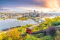 Downtown skyline of Pittsburgh, Pennsylvania at sunset Royalty Free Stock Photo