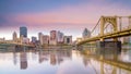 Downtown skyline of Pittsburgh, Pennsylvania at sunset Royalty Free Stock Photo