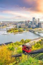 Downtown skyline of Pittsburgh, Pennsylvania at sunset Royalty Free Stock Photo