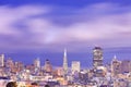 Downtown skyline of San Francisco at night Royalty Free Stock Photo