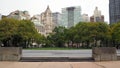 Downtown skyline, view from the Battery Park, New York, NY Royalty Free Stock Photo