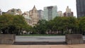 Downtown skyline, view from the Battery Park, New York, NY Royalty Free Stock Photo